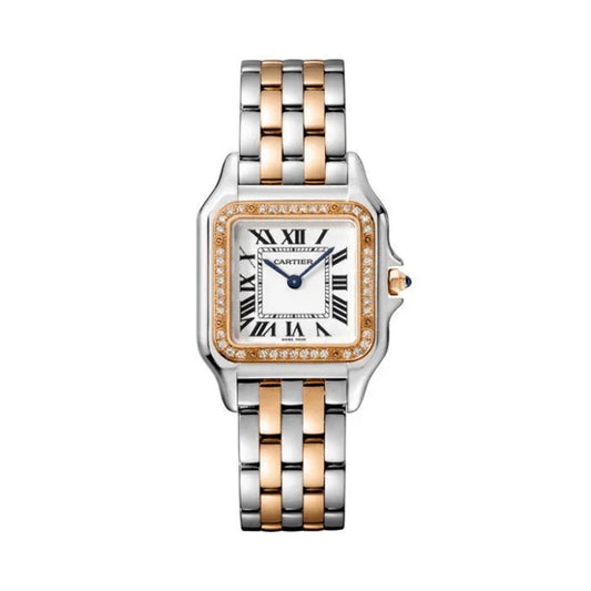 Montre Cartier Panthère Argenté Rose Pierres